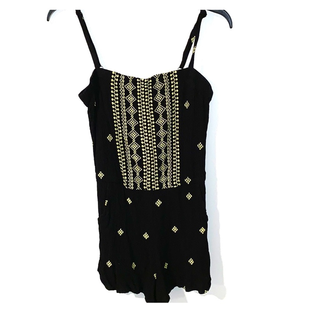 Black and Neon Green Romper